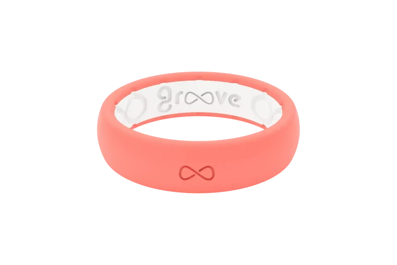 Solid Coral Thin Ring
